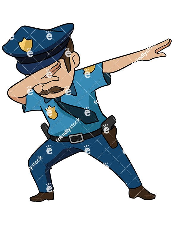 585x755 Dabbing Police Officer With Moustache Vector Cartoon Clipart