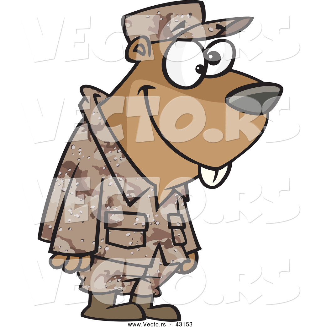 1024x1044 Vector Of A Goofy Cartoon Military Gopher Standing In Uniform By