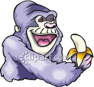 300x279 Gorilla With Banana Clipart