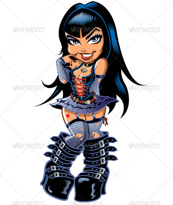 590x700 Shy Goth Girl By Kennykiernan99 Graphicriver