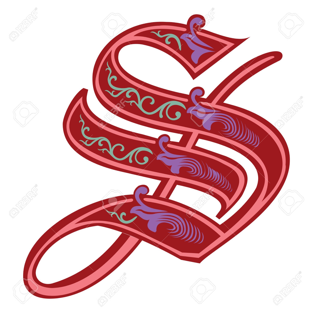 1300x1300 Clip Art Beautiful Decoration English Alphabets Gothic Style