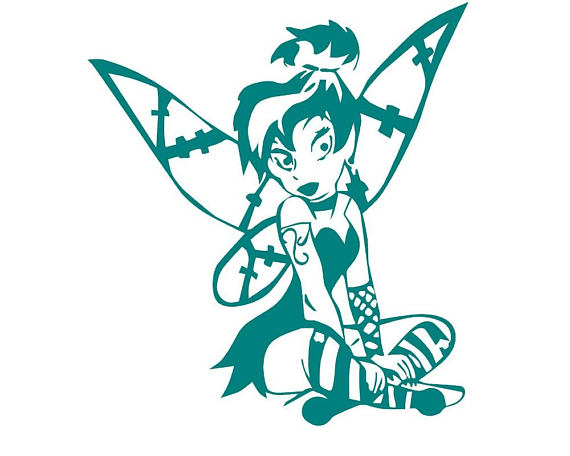 570x456 Goth Tinkerbell Fairy Vinyl Decal Gothic Tattoo Dark Fairy
