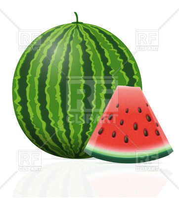362x400 Watermelon With Triangle Slice Royalty Free Vector Clip Art Image