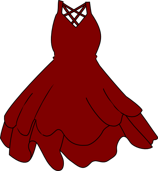 552x595 Burgandy Dress Clip Art
