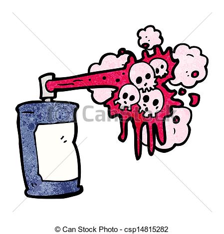 449x470 Cartoon Graffiti Skull Spray Can Vector