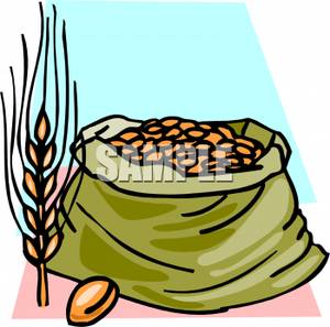 300x297 Clip Art Image Wheat And A Bag Of Grain