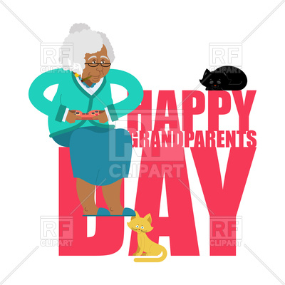 400x400 Grandparents Day. Day Of Grandmother And Grandfather. Royalty Free