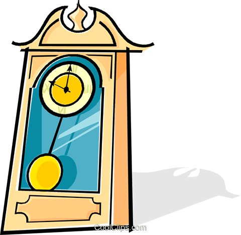480x468 Grandfather Clock Royalty Free Vector Clip Art Illustration