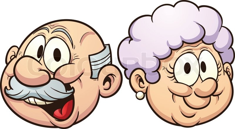 800x442 Cartoon Grandparents. Vector Clip Art Illustration With Simple