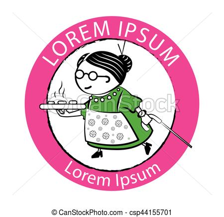 450x435 Grandma Cake Logo Design Concept. Eps 8 Supported. Vector Clipart