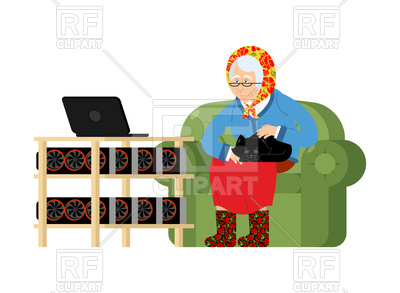 400x293 Grandmother And Mining Farm Royalty Free Vector Clip Art Image