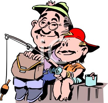 350x335 Grandpa Fishing With His Grandson