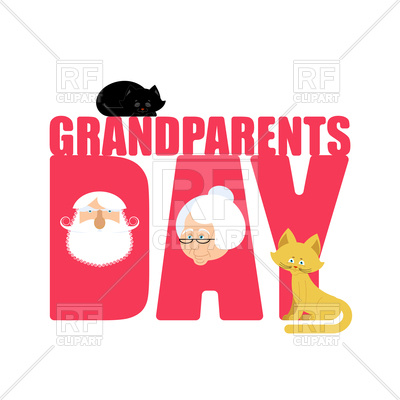 400x400 Grandparents Day Poster With Grandmother And Grandfather Portrait