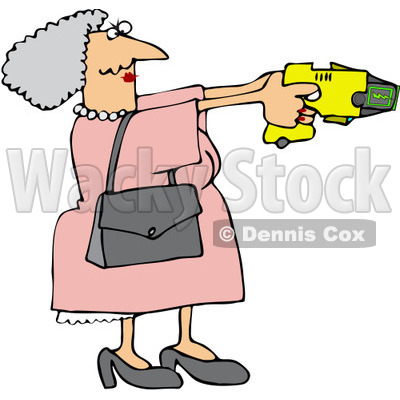400x400 Royalty Free (Rf) Clip Art Illustration Of A Granny Defending