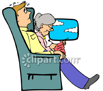 350x308 Scared Man On A Plane Next To A Calm Granny