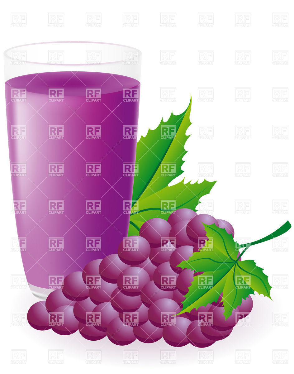 944x1200 Glass Of Juice Bunch Of Blue Grapes Royalty Free Vector Clip Art