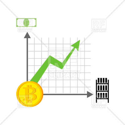 400x400 Growth Bitcoin Graph Or Cryptocurrency Royalty Free Vector Clip