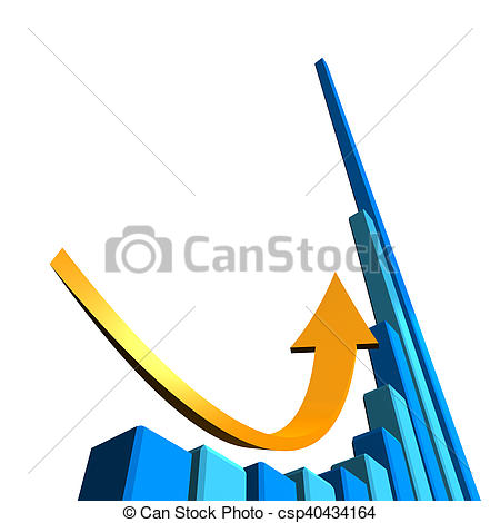 450x470 Business Graph With Arrow Showing Profits And Gains Stock