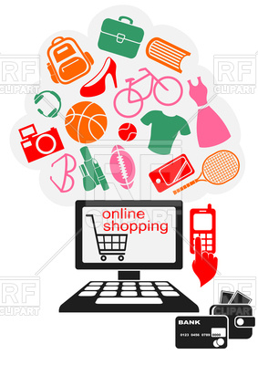 283x400 Online Shopping Design Royalty Free Vector Clip Art Image