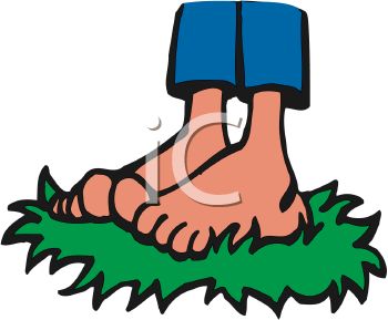 350x289 Cartoon Of Bare Feet Standing In Grass