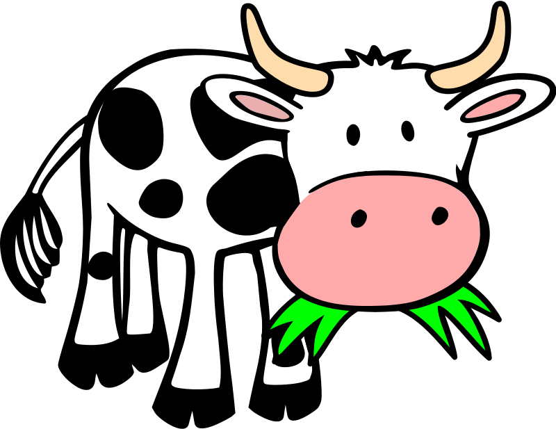 800x617 Free Clipart Grass Eating Cow Onsemeliot