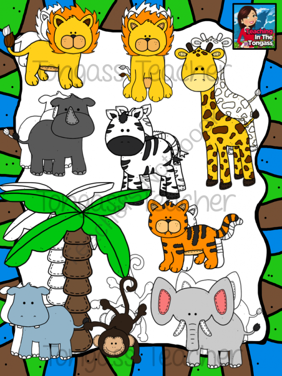 550x733 Jungle Animal Friends Clipart Bundle From Tongassteacher
