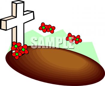 350x287 Cartoon Grave With A Cross Marker