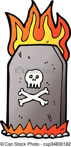 228x470 Cartoon Spooky Grave Vector
