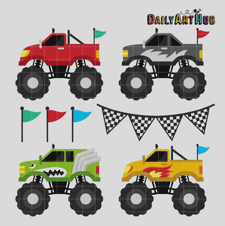 938x940 Amazing Of Monster Truck Clip Art 24343 Trucks