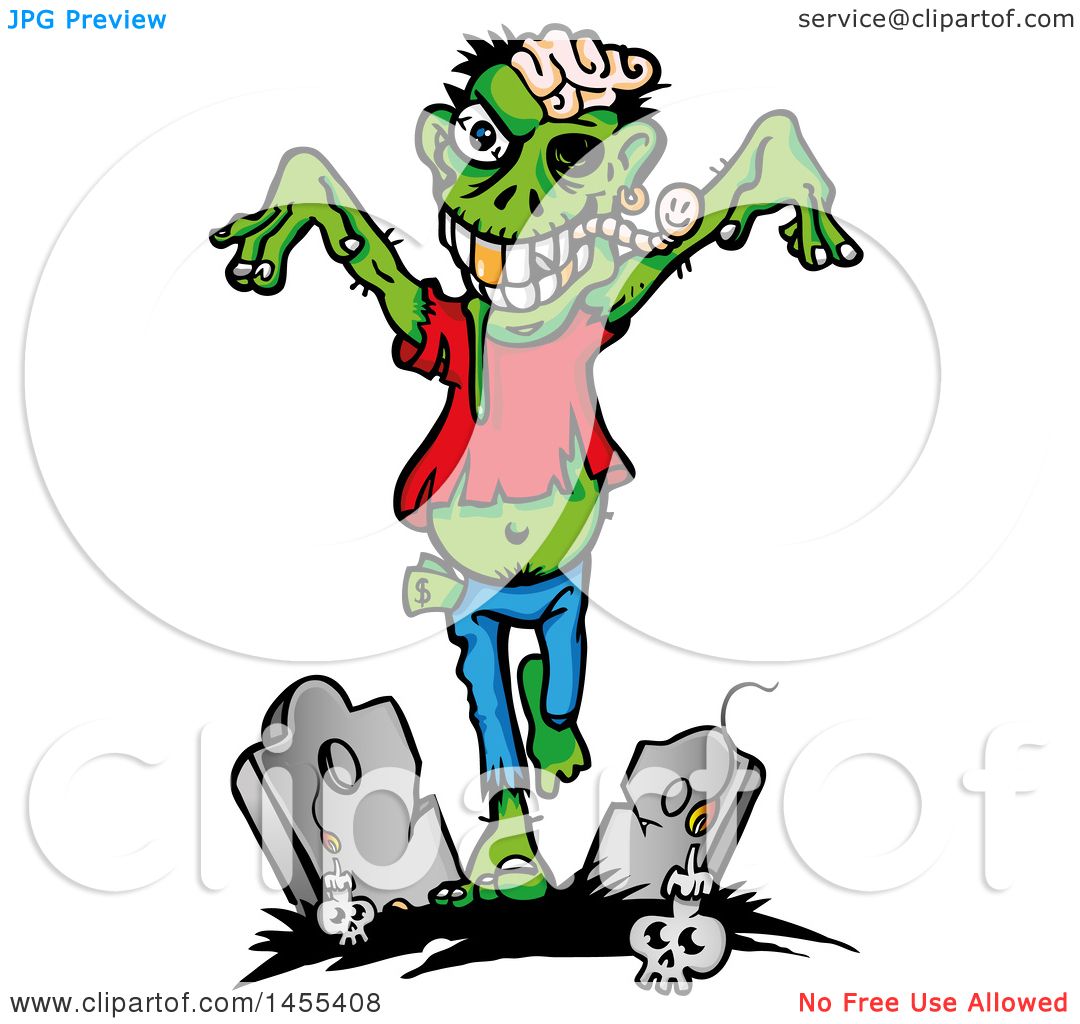 1080x1024 Clipart Of A Cartoon Zombie Walking Through A Cemetery