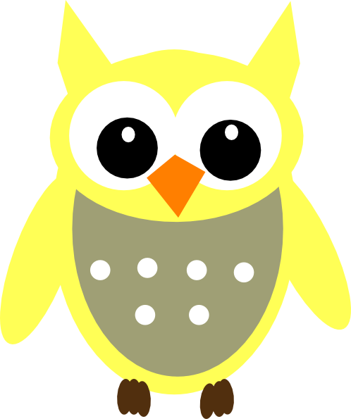 498x595 Yellow Gray Owl Clip Art