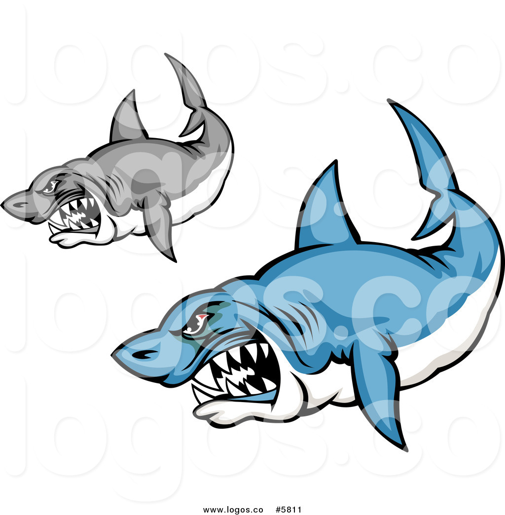 1024x1044 Royalty Free Vector Of Logos Of Blue And Grayscale Sharks By