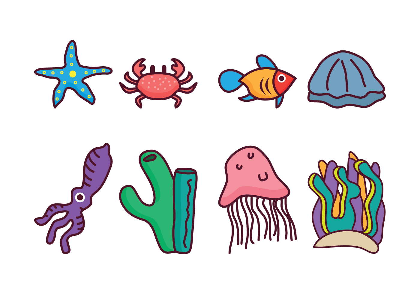 1400x980 Coral Free Vector Art