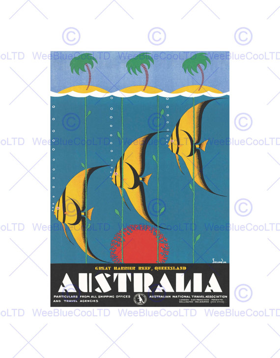 570x728 Travel Advert Great Barrier Reef Queensland Australia Poster