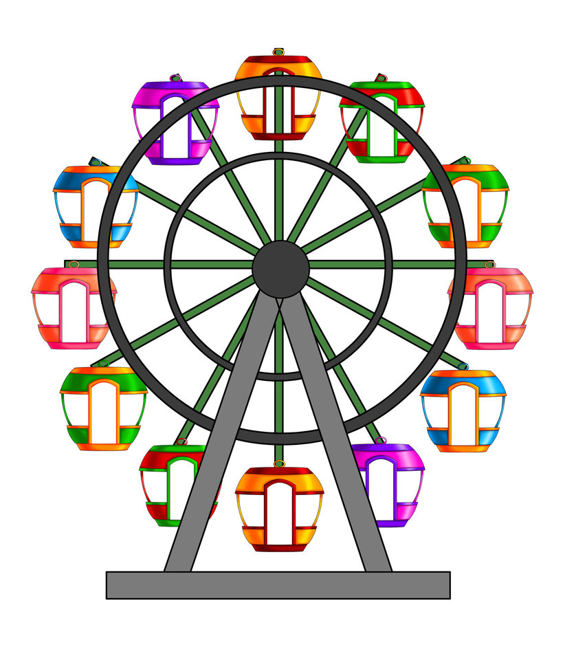 822x973 Symmetrical Ferris Wheel Clipart