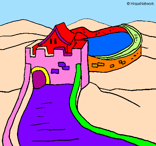 505x470 Colored Page The Great Wall Of China Painted By Cookie