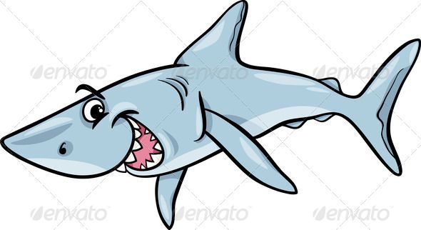 590x322 Shark Animal Cartoon Illustration Dorsal Fin, Animal, Aquarium