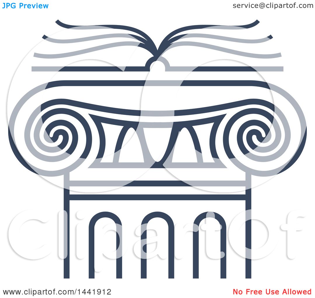 1080x1024 Clipart Of A Blue Open Law Book Over A Greek Or Roman Column