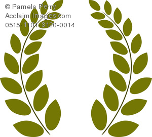 300x271 Clip Art Image Of A Greek Style Wreath Of Olive Branches