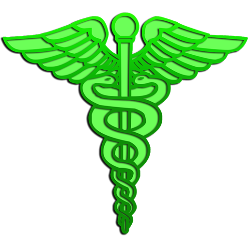 512x512 Medical Green Caduceus Logo Symbol Clipart Image