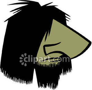 300x292 Face Of A Hairy Green Goblin Royalty Free Clipart Picture