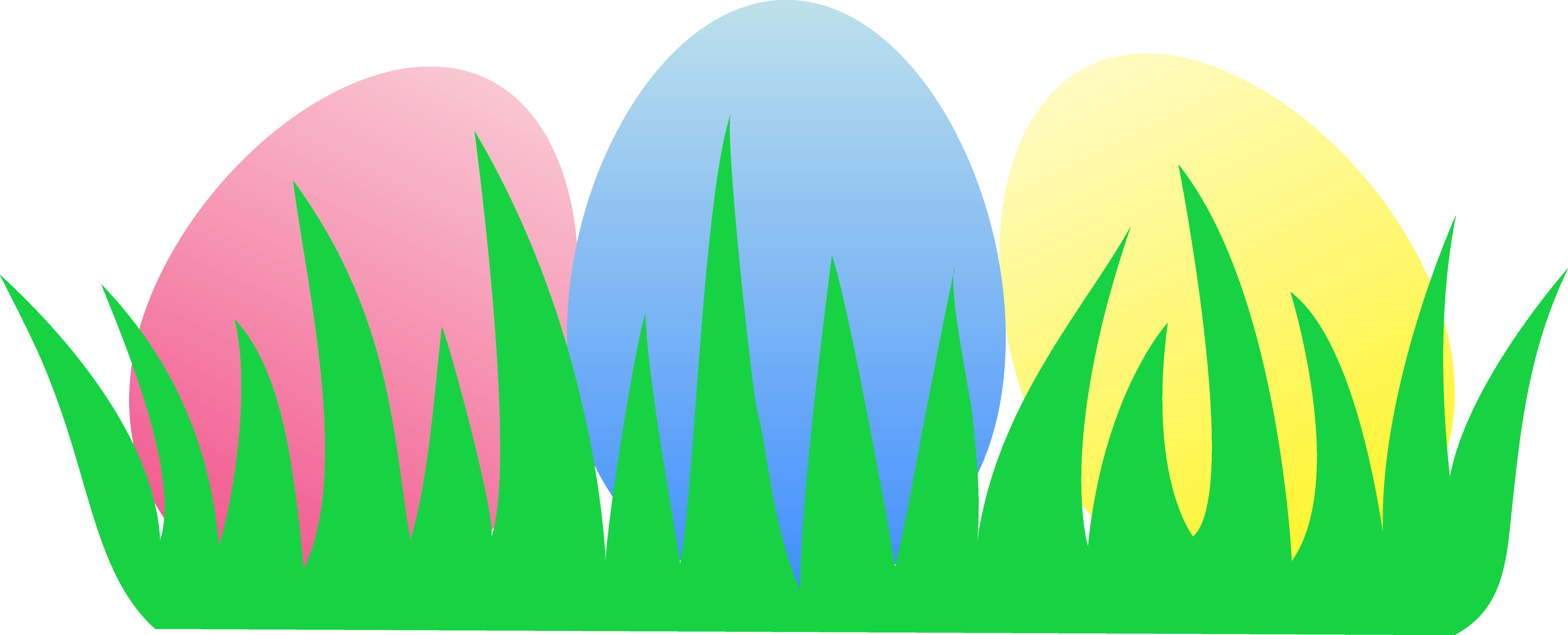 6883x2789 Easter Eggs In Grass Clip Art. Stift Cliparts, Clipart