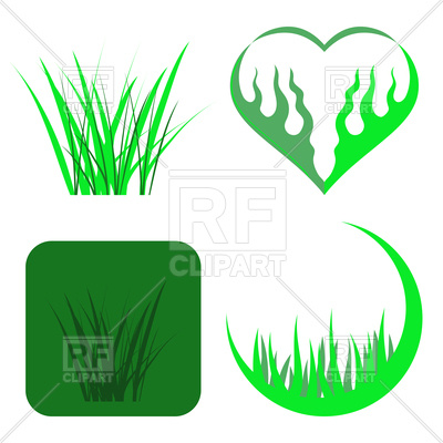 400x400 Set Of Green Grass Icons Royalty Free Vector Clip Art Image