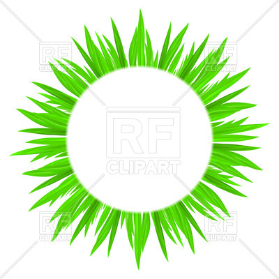 400x400 White Circle With Spring Green Grass Framing Royalty Free Vector