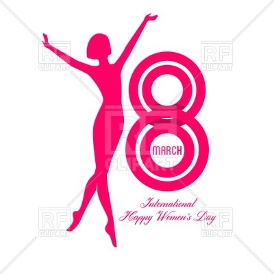 400x400 Happy Women Day Greeting Card With Silhouette Of Woman Royalty