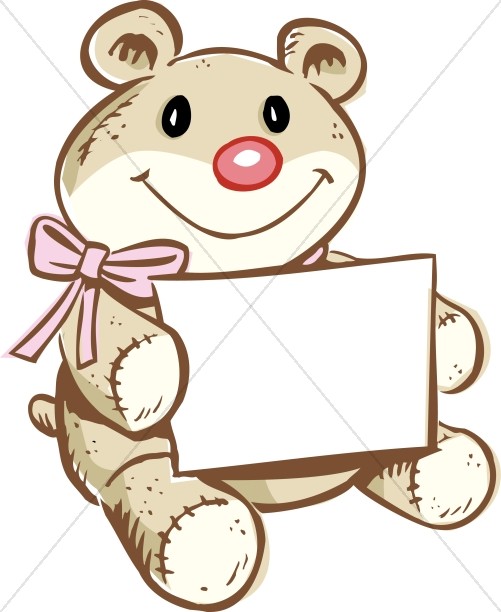 501x612 Bear Holding Greeting Card Religious Baby Clipart