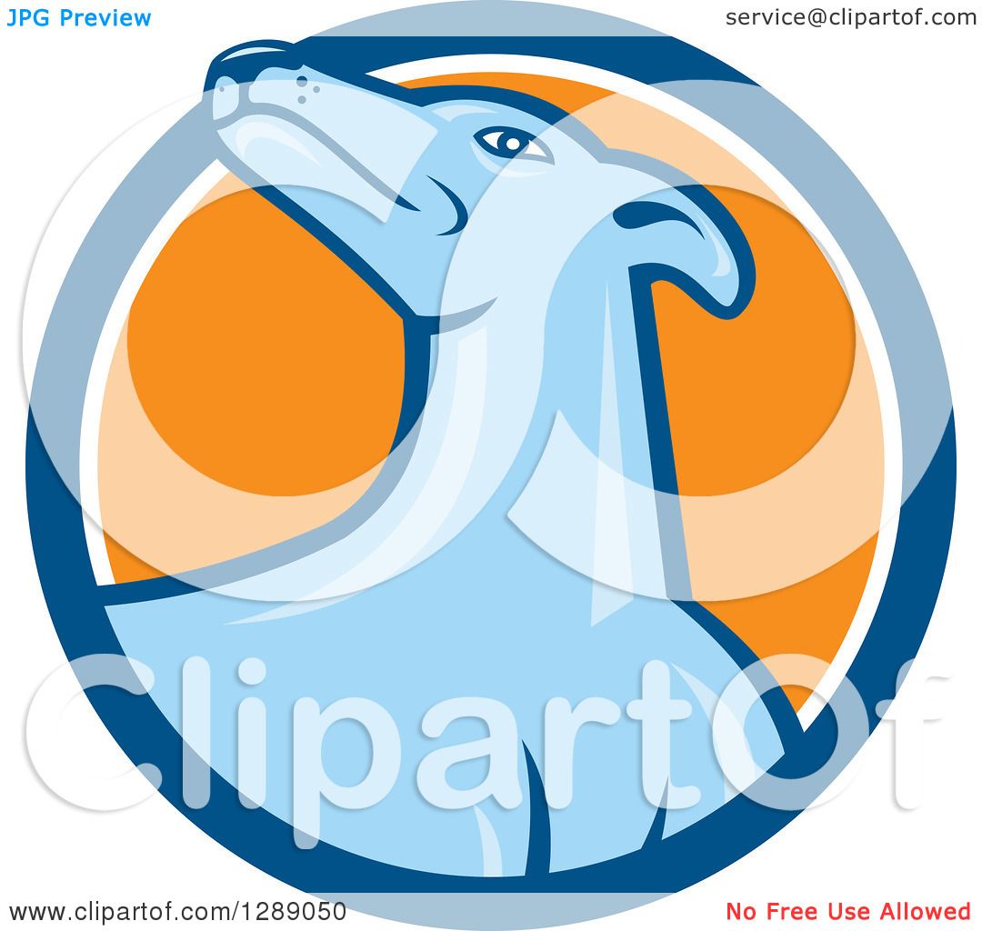 1080x1024 Clipart Of A Retro Cartoon Greyhound Dog In A Blue White