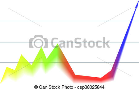 450x291 Colored Arrow Graph Down And Goes Up With A Grid. Colored