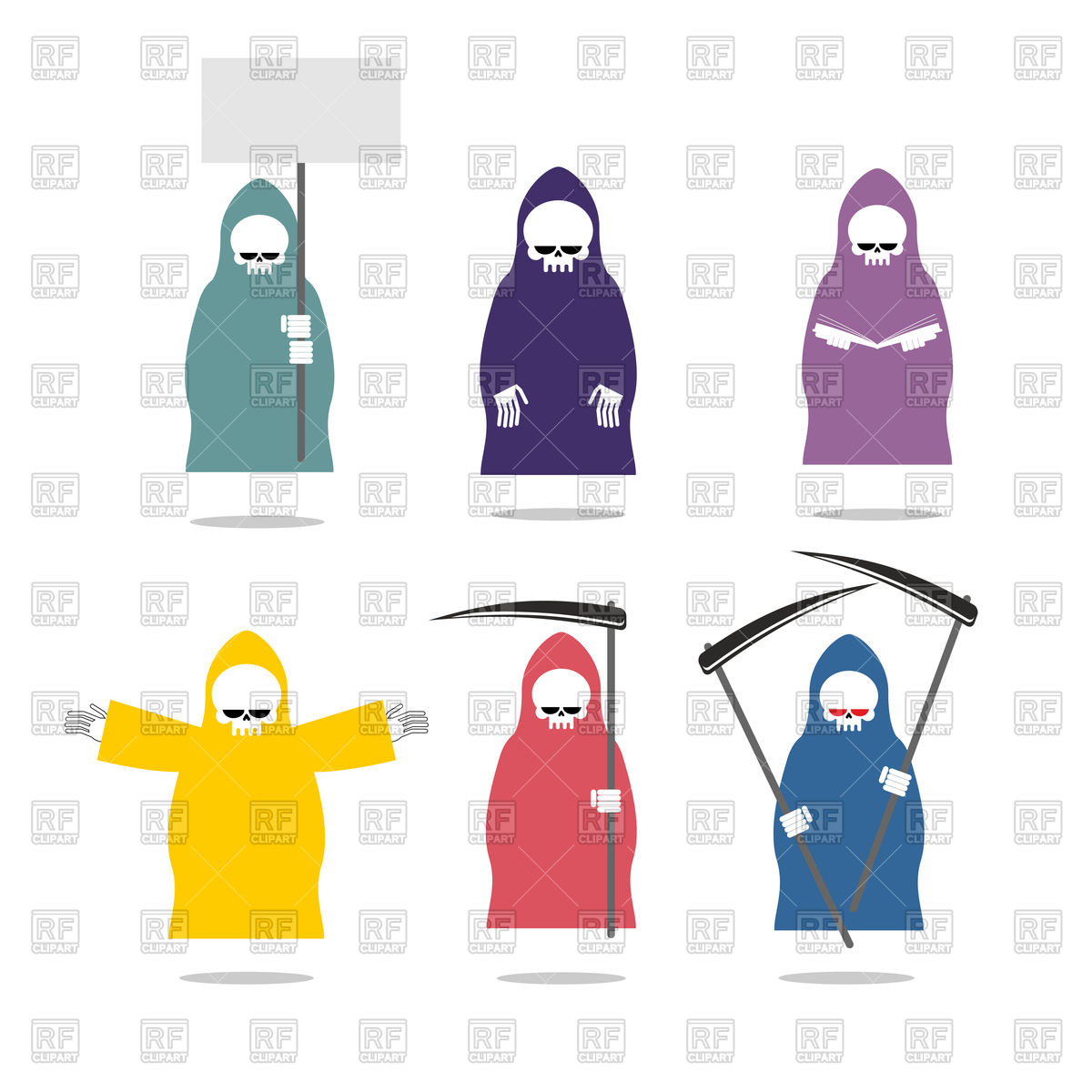 1200x1200 Grim Reaper In Raincoats. Death In Different Positions. Royalty
