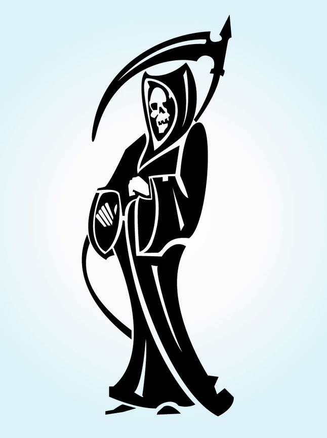 646x865 Grim Reaper Tattoo Vector Illustration Vector Free Download